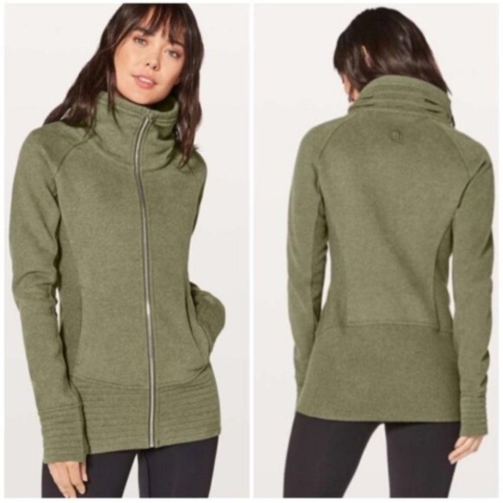 Lululemon Radiant Jacket Womens 8 Green Heathered Outdoor Activewear Athleisure - Picture 1 of 10